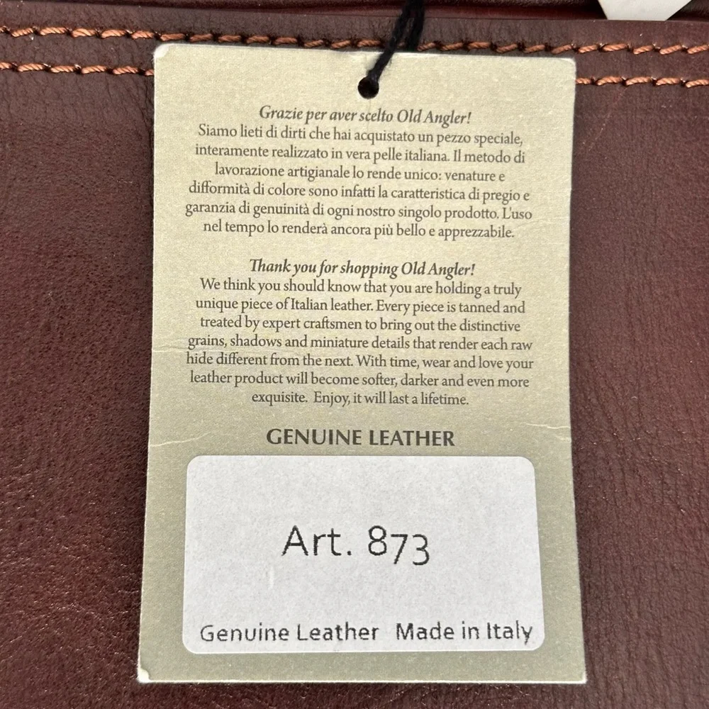 Old Angler Firenze Leather Satchel Bag For IPad Brown NWT